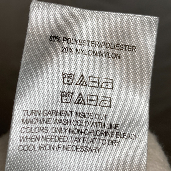 Lucky Brand V-Neck Fleece Sweater Sweatshirt Pullover Cream Women's Size Medium - Picture 8 of 9